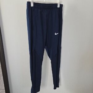 Nike Dark Blue Athletic Pants with White Swoosh